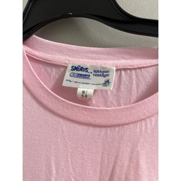🔴The Smurfs x Unique Vintage Pink Smurfs Fitted Tee size M - Picture 3 of 7